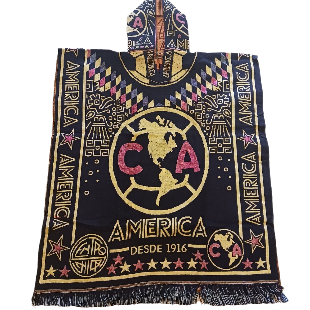 Club America Mexican Poncho - Stylish Fan Gear for Game Day | Dark Blue